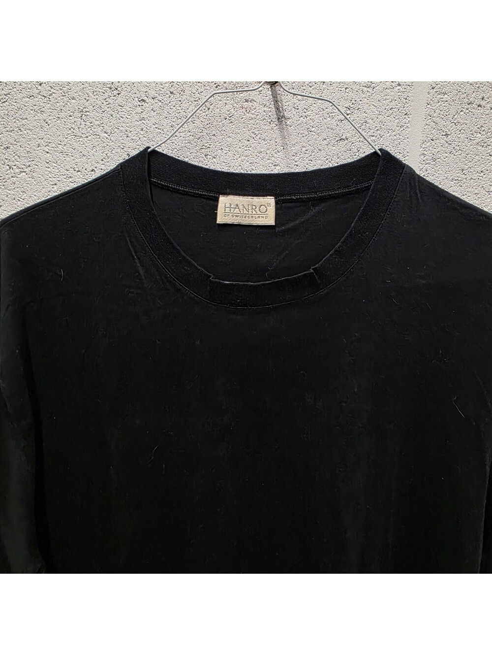 HANRO of Switzerland Women's 22x32 Black Modal Short Sleeve T Shirt L